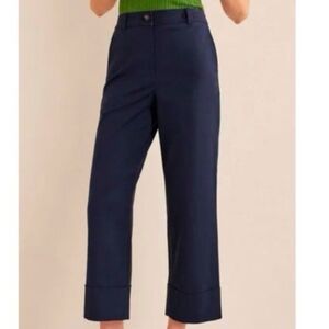 Boden Tailored Turn Up Trousers Navy